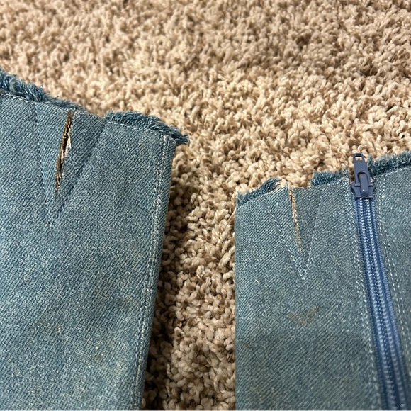 Faithfull the Brand Blue Embroidered Heeled Boots - Picture 8 of 16